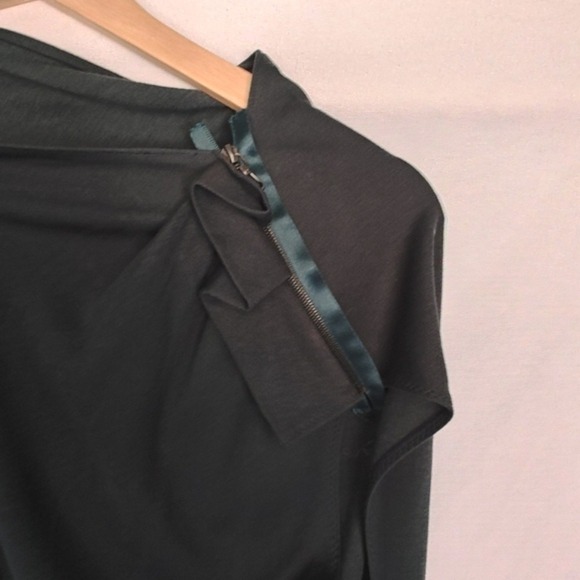 Lanvin Sleeveless Dress Green Draped Zipper Shoulder Cashmere‎ Jersey 2019 36 - Picture 6 of 12